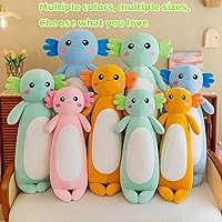 Vista 8 de Peluche de ajolotl – Juguete de peluche de ajolote, bonita almohada corporal de ajolote, suave almohada larga de peluche de ajolote, regalo