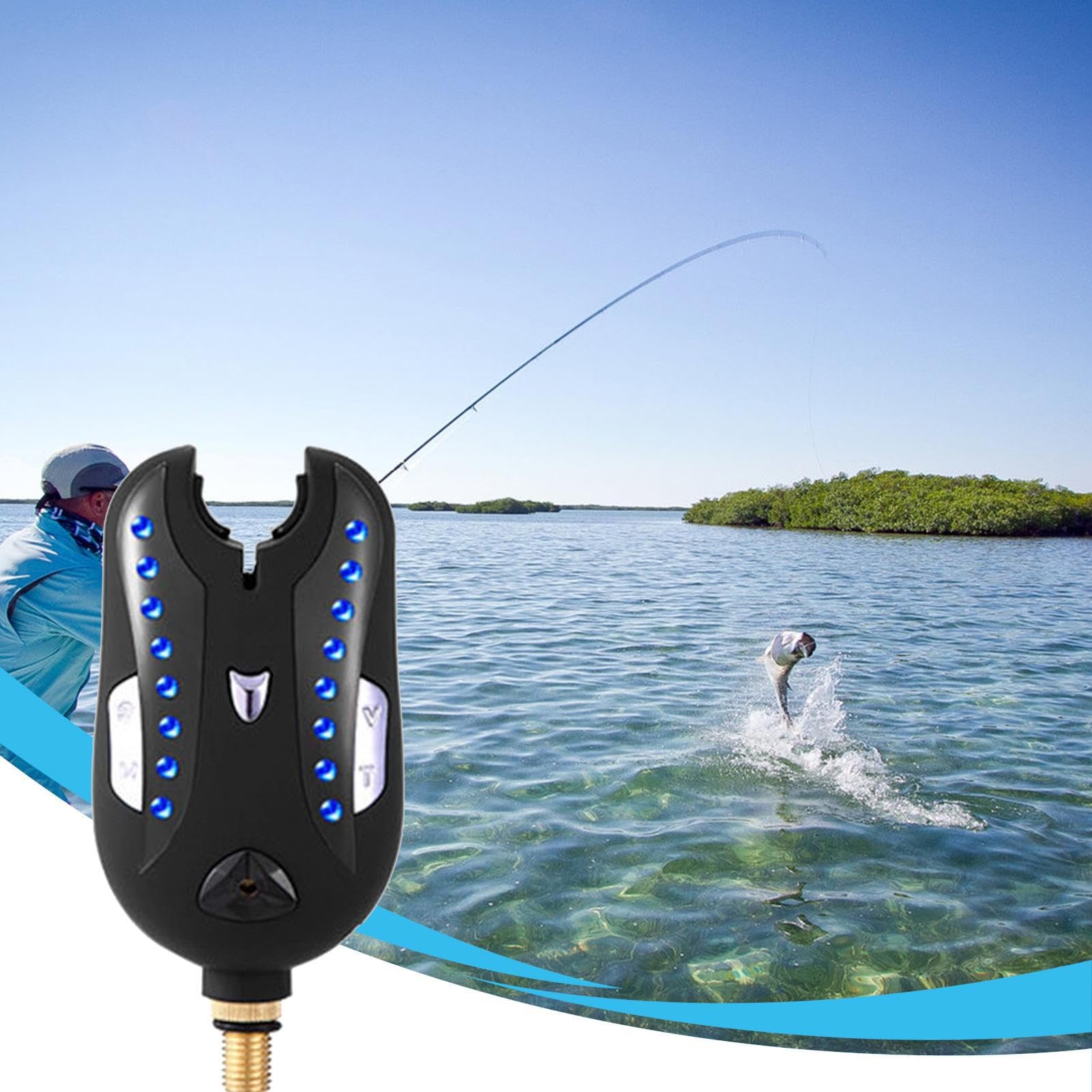Elektronischer Fischbissalarm, Angelruten-Sensoralarm | Akustischer Bissalarm zum Angeln | Hochempfindlicher Sensor-Polalarm, elektronischer Leuchtalarm für verbesserte Angeleffizienz
