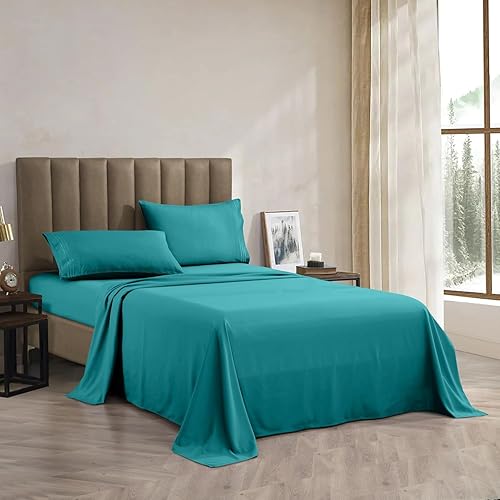 Miniatura 2 de CELINE LINEN Juego de sábanas de microfibra de 4 piezas prémium de calidad de hotel 1800 hilos, resistente a las arrugas, ultra suave y