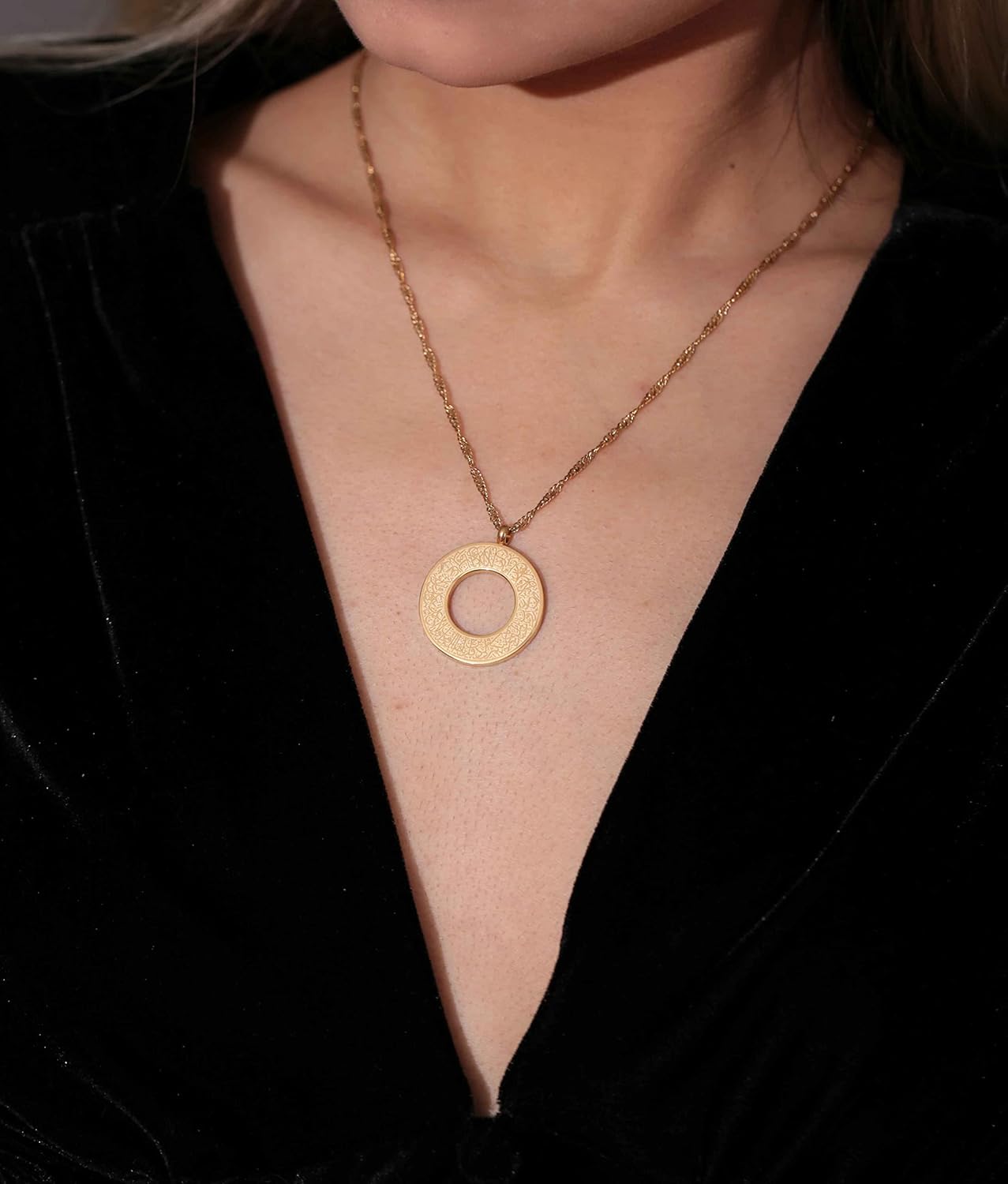 Qitian Islamic Jewelry Gifts for Women Muslim Pendant Gold Allah Arabic Necklaces Ayatul Kursi Necklace - Image 3