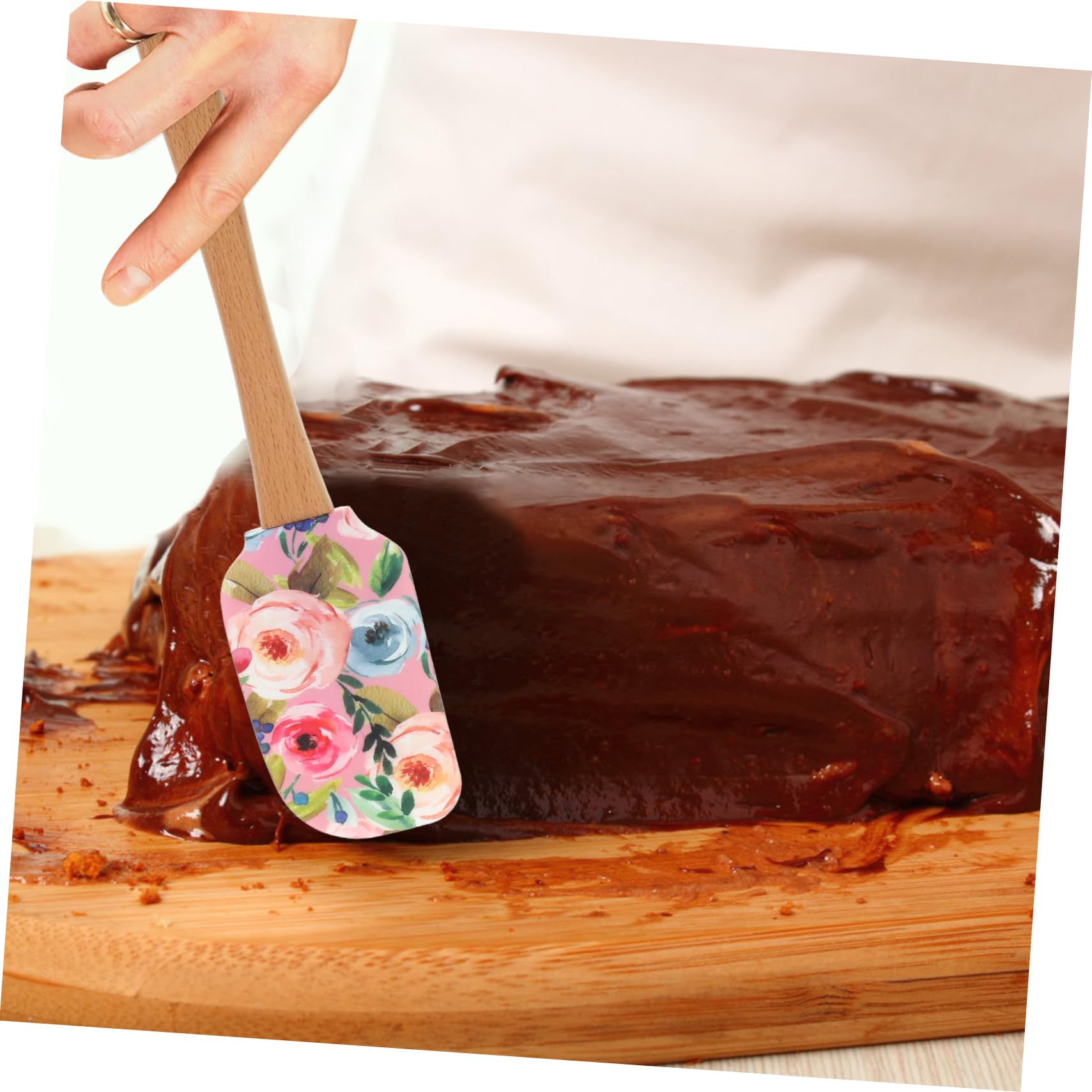 MAGICLULU 3 Set di Spatole da Forno in Silicone con Manico in Legno Spalma Crema per Torte Utensili da Cucina Antiaderenti per La Cottura al Forno 2 Pezzi * 3