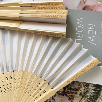 Personalized Hand Fans for Weddings with Name Personalized Wedding Fans for Guests Wedding Favors for Guests in Bulk 80pcs