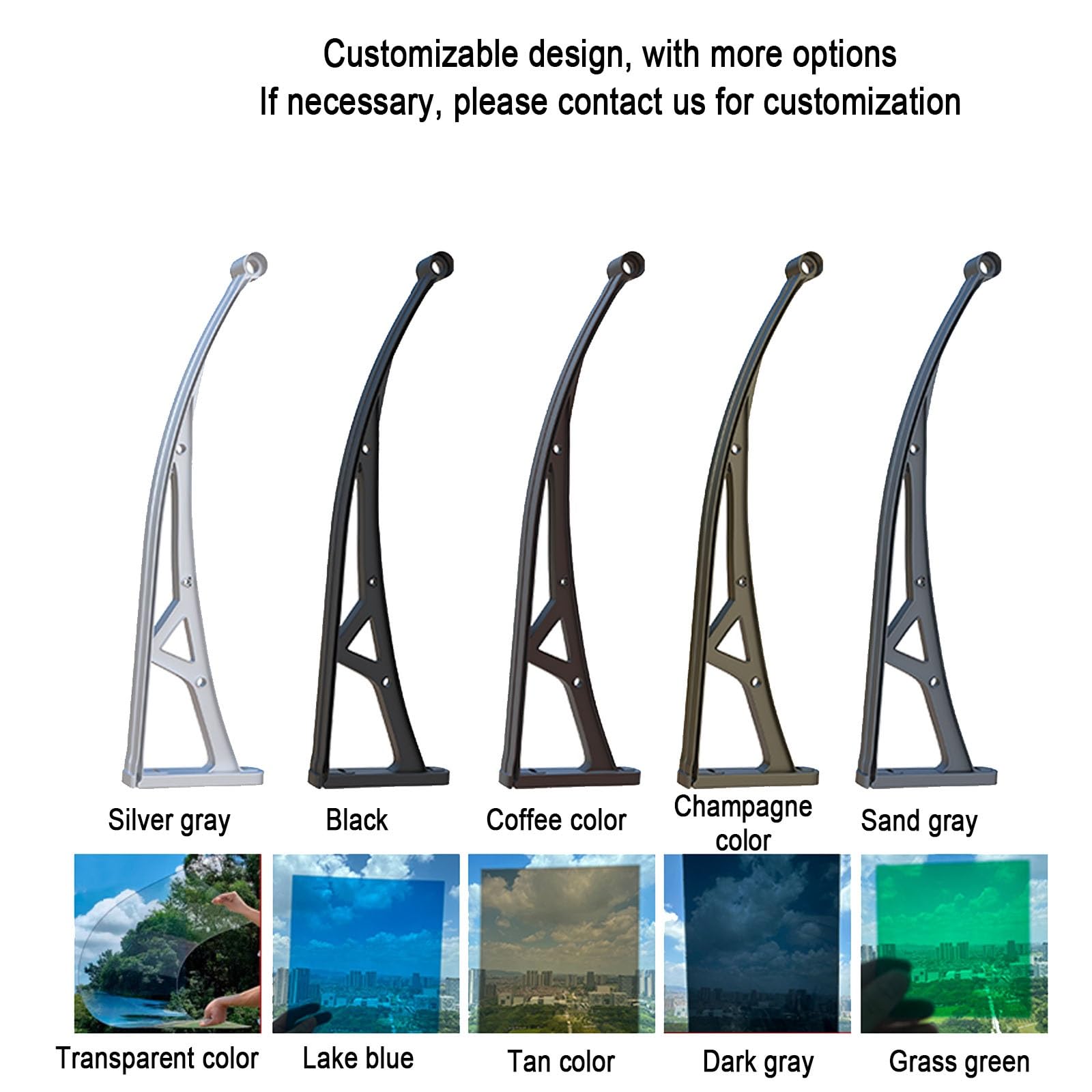 C Foglio di plastica acrilica UV proteggere trasparente antipioggia bordo giardino tetto pannelli porta anteriore baldacchino con draina finestra baldacchino ning nings per patio impermeabile con