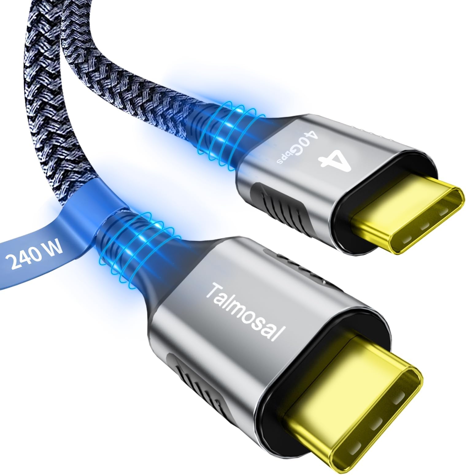 USB4 for Thunderbolt 4 Cable 1.6FT, Support 8K@60Hz, 4K@144Hz 40Gbps/240W PD Charging for iPhone 17, Mac mini M4 / M4 Pro, MacBook Pro, Docking, eGPU, SSD, Surface Pro