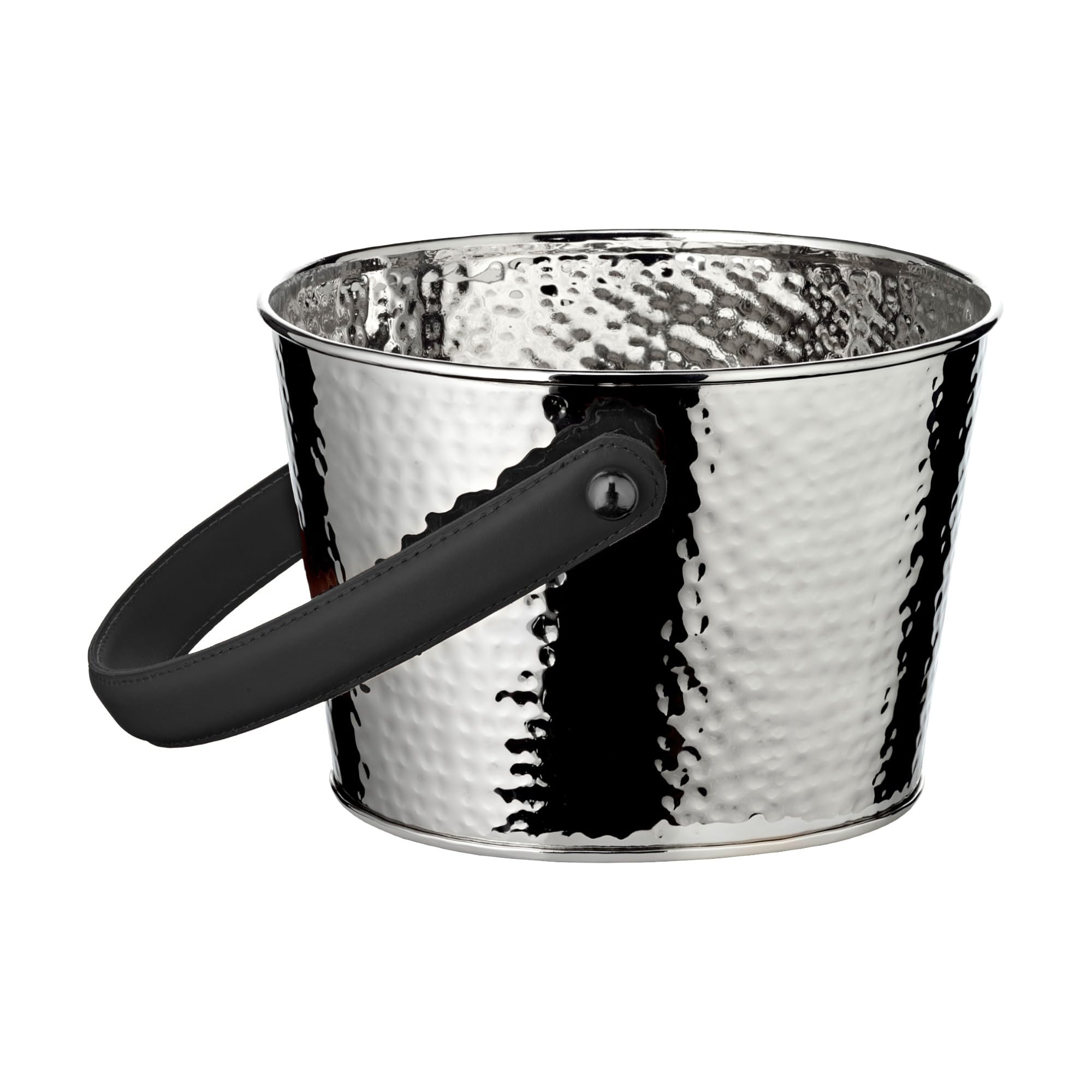 EDZARD Champanera Gavin (23 x 18 cm, H 16 cm), niquelada, martillada, para 1 botella – enfriador de vino, enfriador de botellas, cubitera