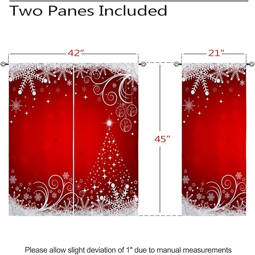 Miniatura 84 de Cortinas opacas de Navidad para niñas y niños, decoración del hogar, decoración navideña, árbol de acebo, estrella, Navidad, ojales, cortinas con