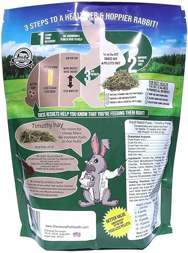 Miniatura 2 de Sherwood Pet Health Timothy Heno Pellet de 4.5 libras a base de heno, sin granos, sin soja para una mejor digestión
