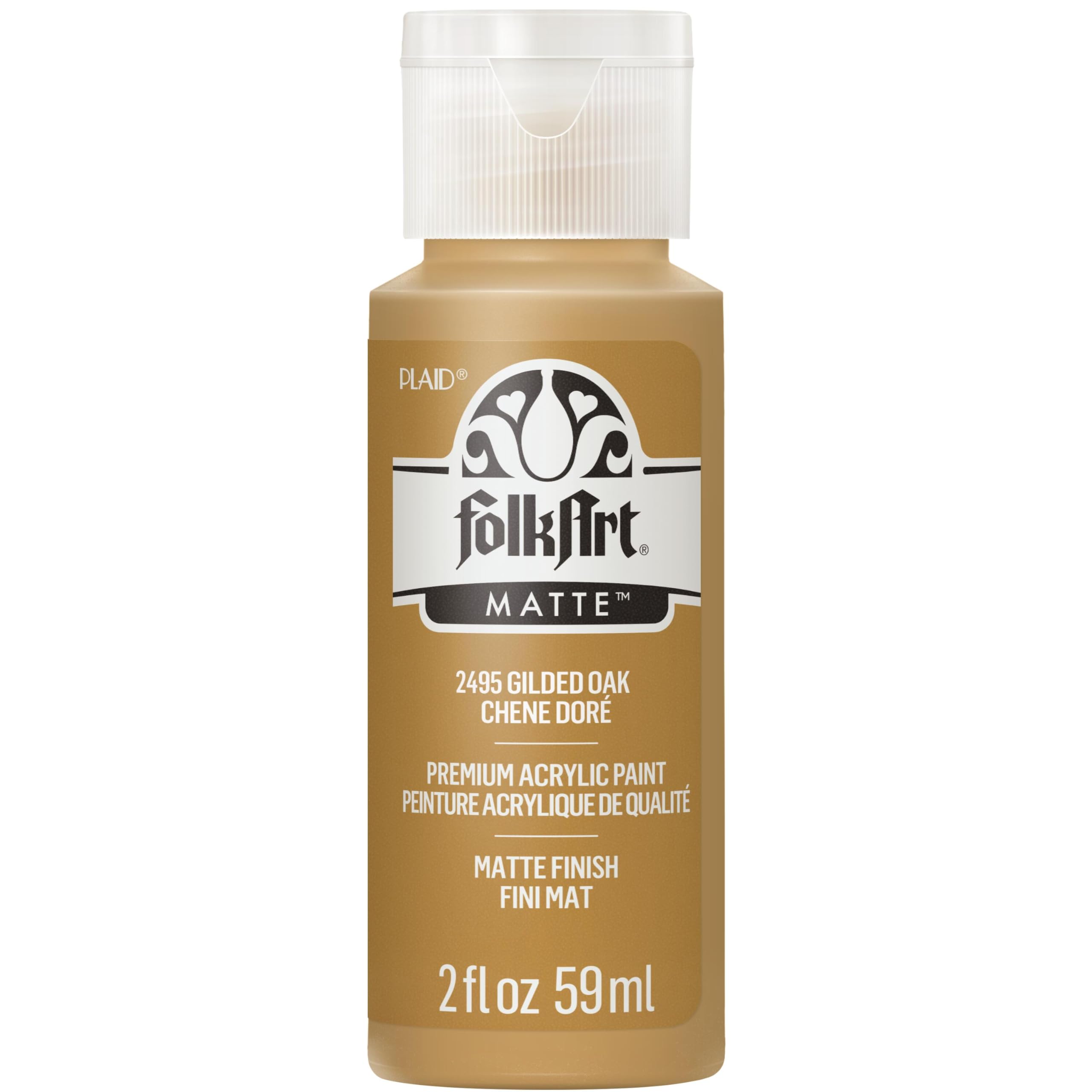 FolkArt Acrylic Paint in Assorted Colors (2 oz), 2495, Gilded Oak