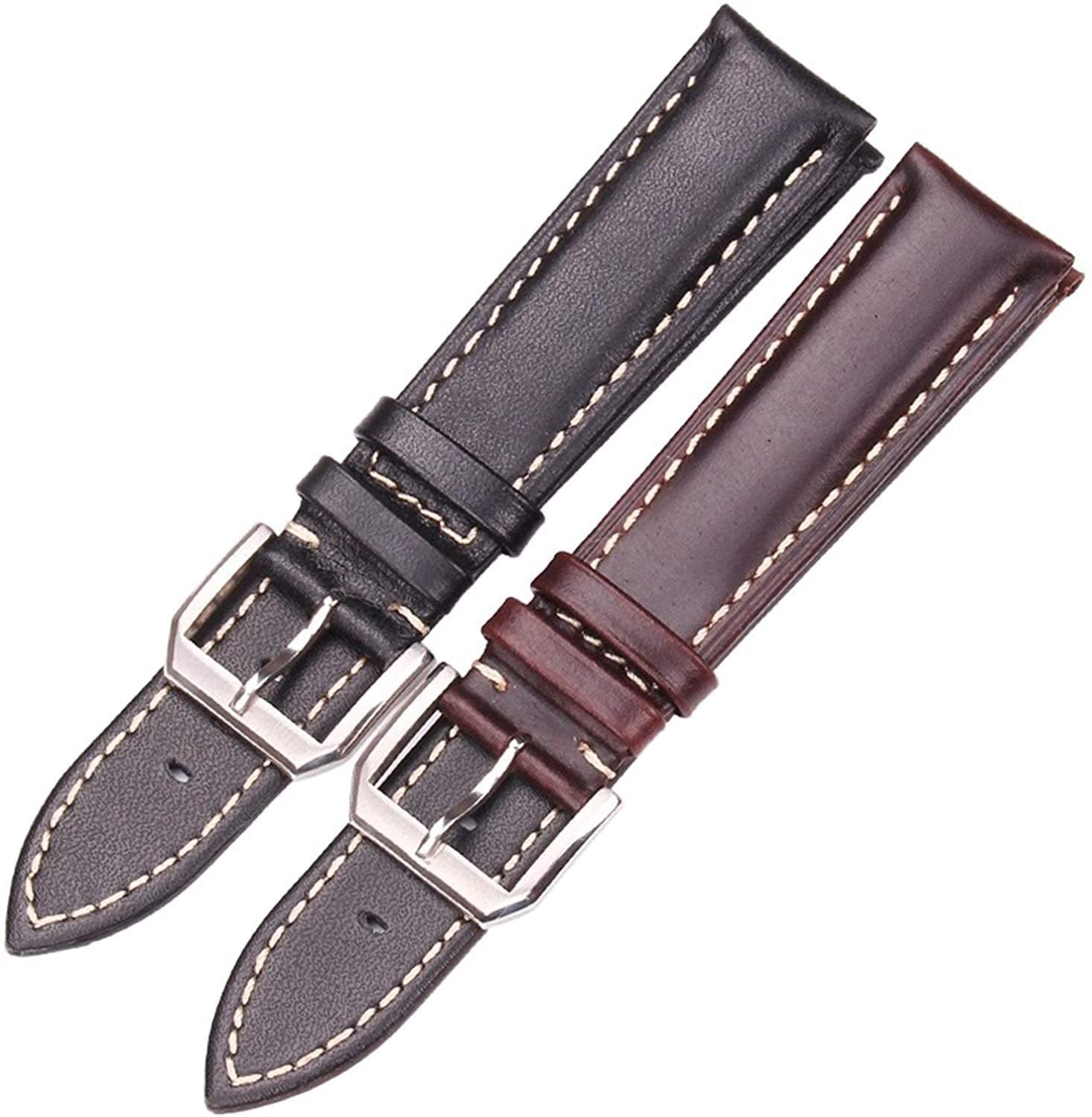 Leder Uhrenarmband Vintage Uhrenarmband Armband Schwarz Braun Handgefertigtes glattes Echtleder Uhrenarmband Uhrenzubehör Metallschnalle