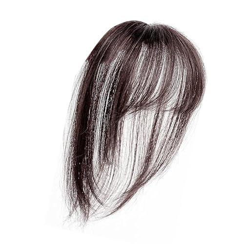 Toppers para el cabello fino para mujeres, peluca de flequillo francés con flequillo, clip recto en la parte superior de la frente, piezas de pelo