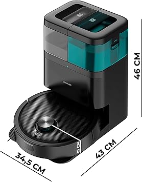 Cecotec Robot Aspirador y Friegasuelos Conga 15090 SpinArm Home&Wash. 8000Pa, App, Navegación Láser, Base Autovaciado con Tanques de Polvo y Agua, Limpieza-Secado de Mopas, Cepillo Silicona y Mopas2