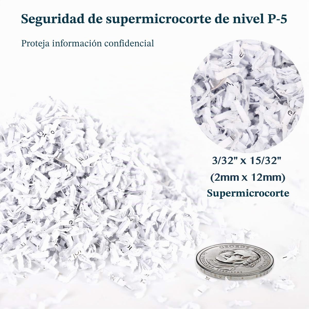 WOLVERINE SD9101 Trituradora P5 microcorte, 8 Hojas, ultrasilenciosa, contenedor 17 l, Blanco