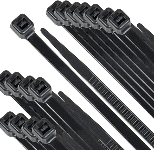 Beshine 250 Pack of Black Cable Ties, 300mm x 4.8mm, 12" Tie Wraps - Self Locking, Heavy Duty Nylon Zip Ties for Home Office Garage and Workshop