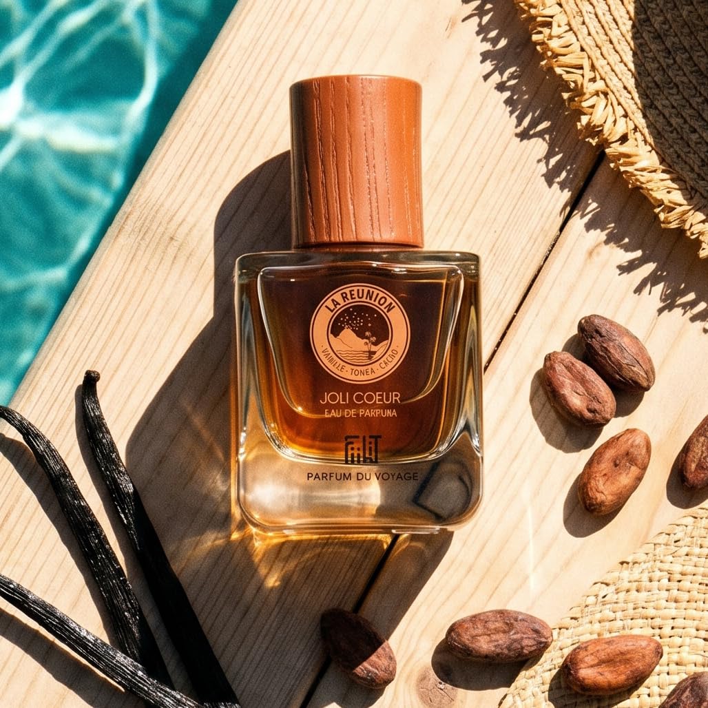 Eau de Parfum Naturelle JOLI COEUR LA RÉUNION - FiiLiT Parfum du Voyage - Mixte - Gourmand Oriental (50mL)
