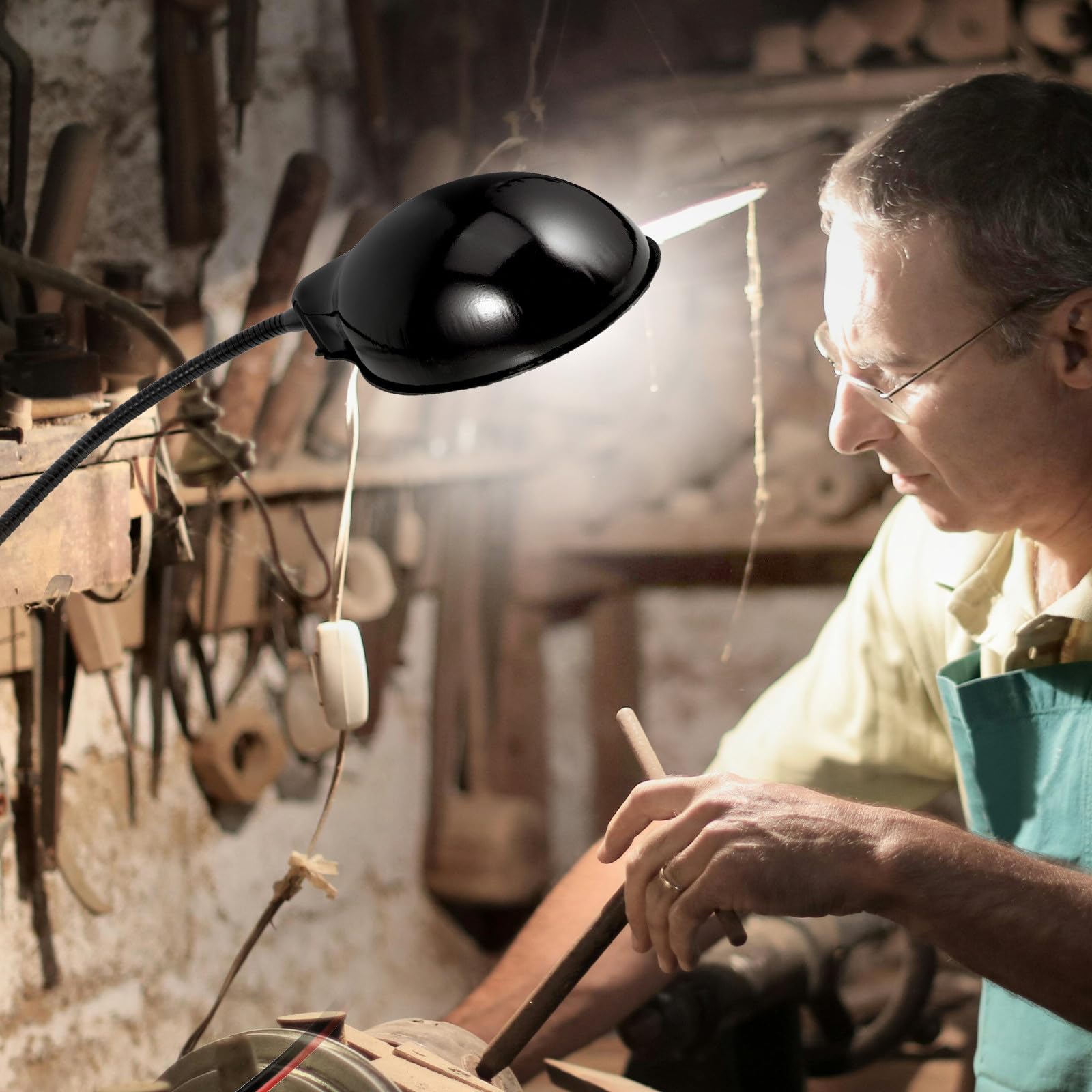 GARVALON Lampe de Travail Flexible Col de Cygne LED pour Machine-outil Éclairage Industriel à Angle Ajustable pour Tour et Fraiseuse Lumière de Travail Économe Énergie