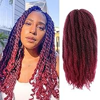 Vista 10 de ToyoTress Marley Twist Cabello para Trenzar - 18 Pulgadas 6 Paquetes Cabello Negro Marley para Faux Locs, Cabello Crochet Marley Twist Rizado Afro