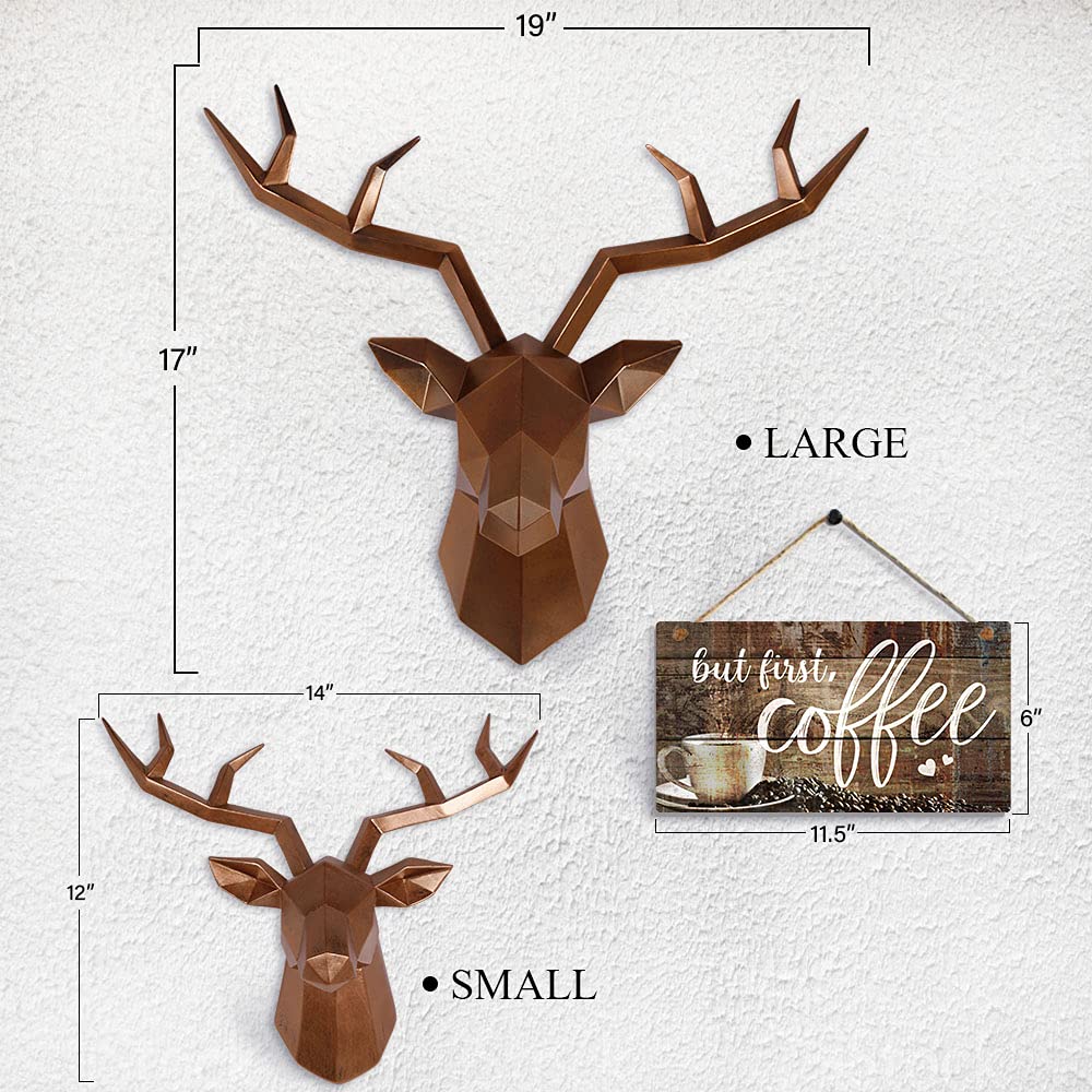 Decorazione Da Parete Per La Casa Con Testa Di Cervo, Scultura In Resina Da Parete Con