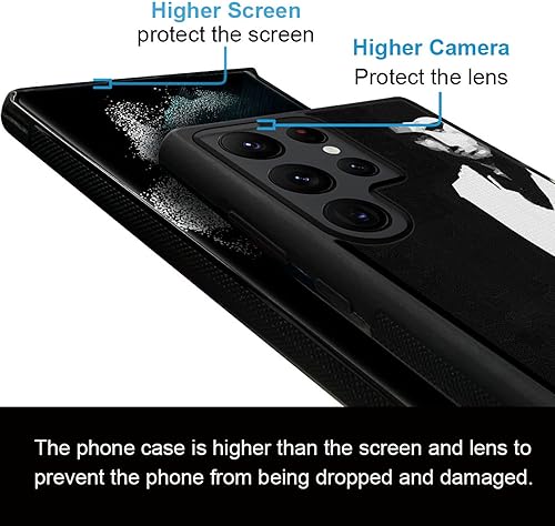 Miniatura 5 de Funda compatible con Samsung Galaxy S22 Ultra, funda para Samsung Galaxy S22 Ultra con patrón de hombre en blanco y negro, para niñas y mujeres,