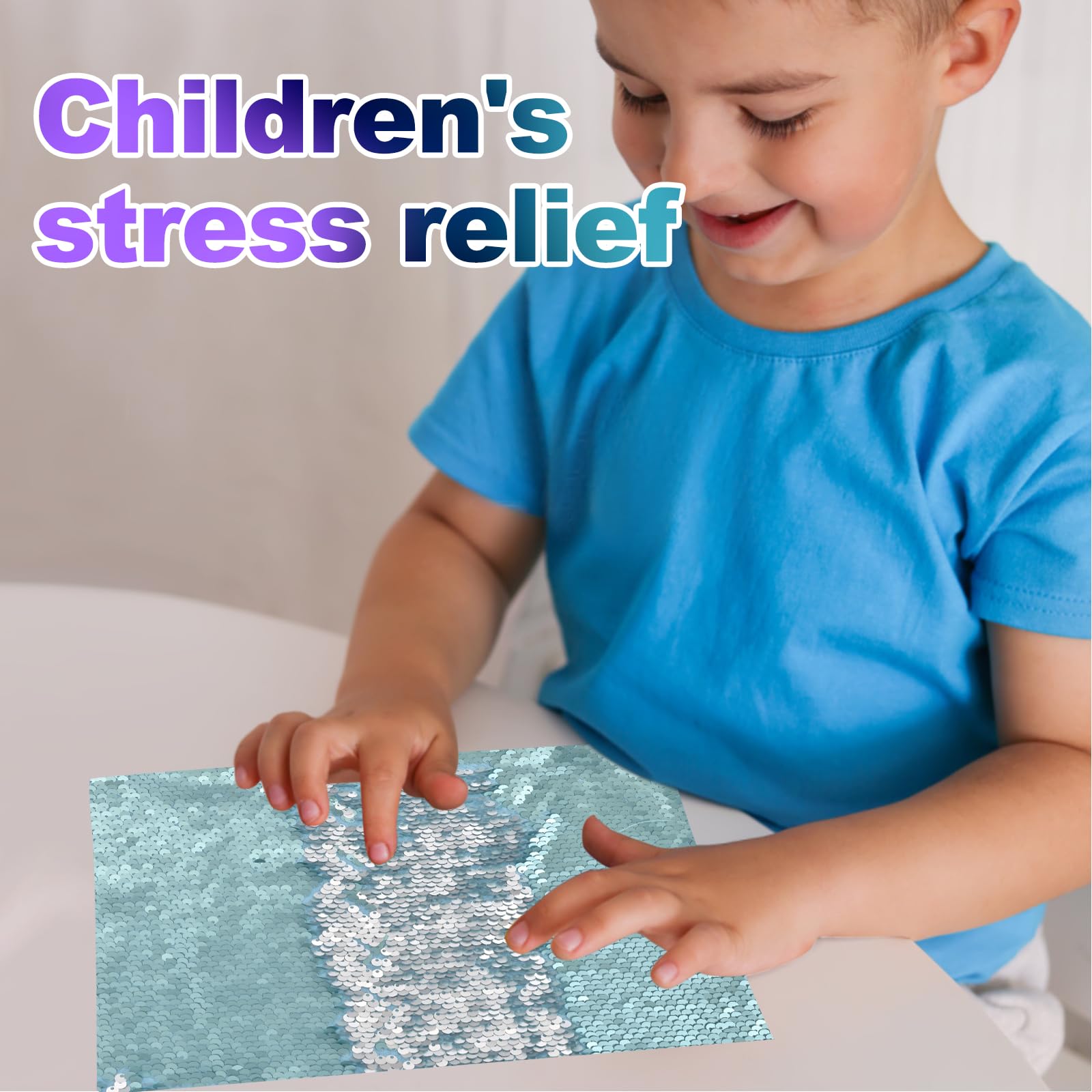 Memogizz 12pcs A4 Size One-Side Reversible Glitter Sequin Fabric, Colourful Sensory Items Stimulation Craft for Kids, Hobby Craft Fabric Sheets (A4 Size Pink) - Image 5