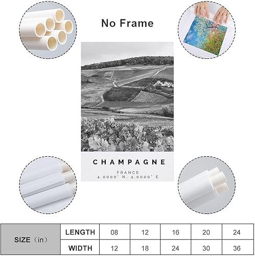 Miniatura 2 de Póster de champán con impresión en blanco y negro, arte de pared de champán, impresión fotográfica de champán, póster de regalo de champán, pintura
