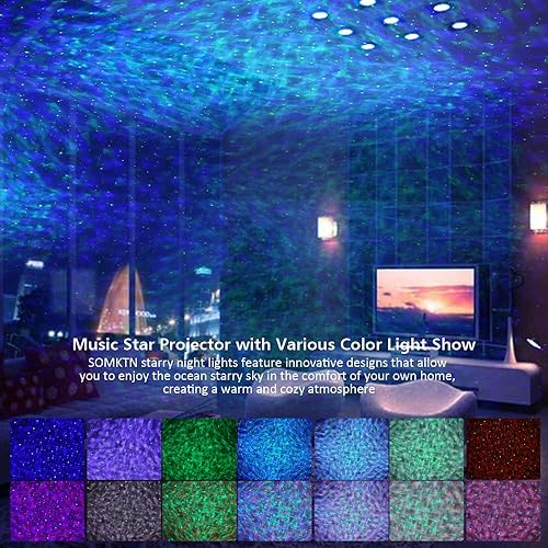 Miniatura 8 de Space Dog - Proyector de estrellas de astronauta  21 modos de color, altavoz Bluetooth, ruido blanco, proyector de luz nocturna de onda oceánica