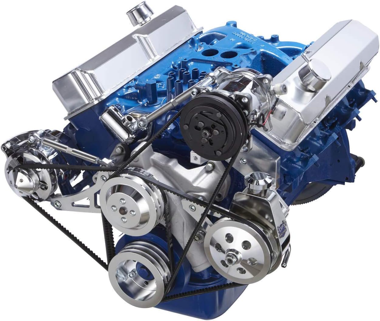 V-Belt System Compatible with Ford FE 390 427 428 Engines with AC and Power Steering