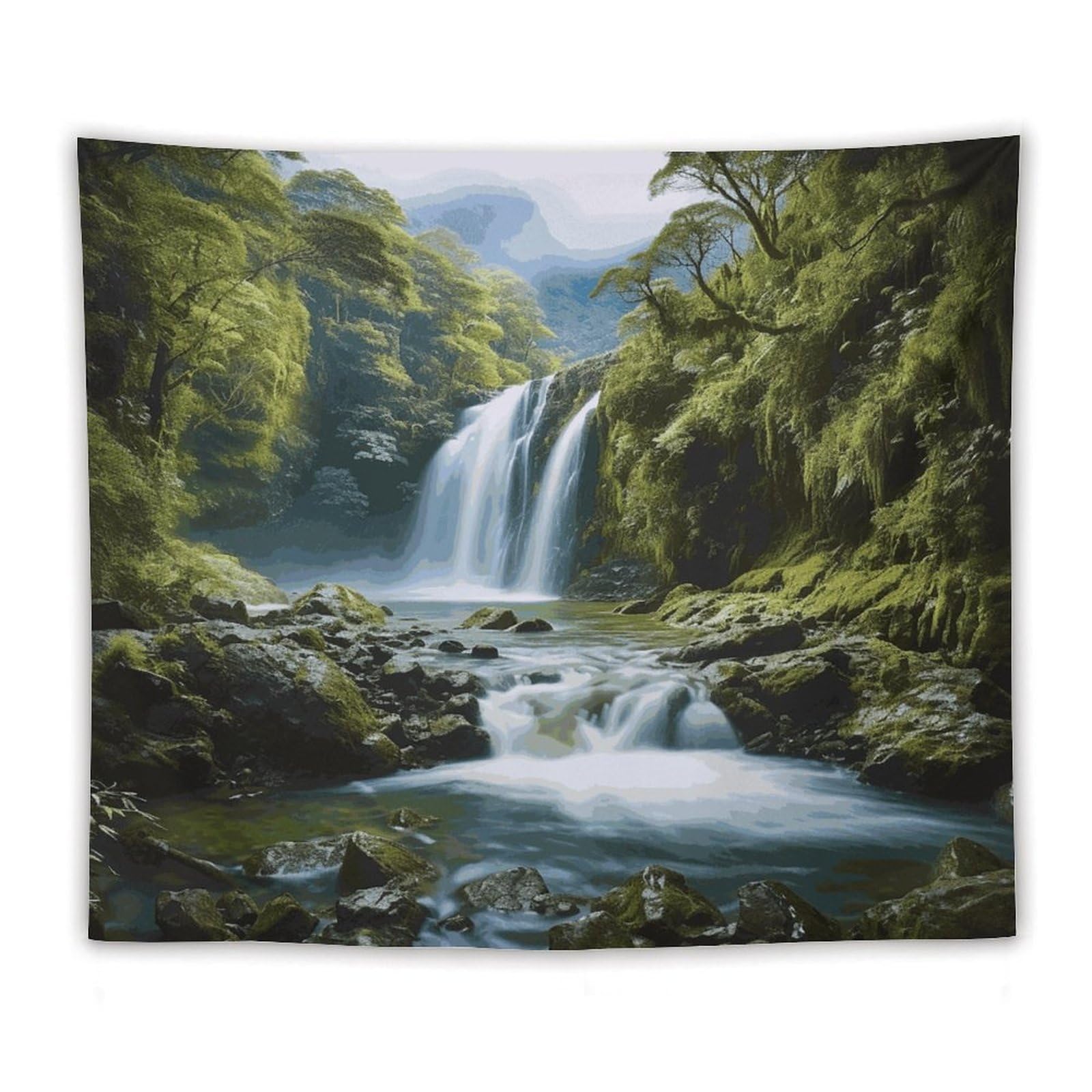 LDGSUPH Waterfall Landscape Painting Tapestry Wall Hanging Decor Anti-fading Aesthetic Wall Tapestries Fashion Wall Blanket Decor Modern Wall Art Tapestry for Bedroom Home Decor 50"x60"
