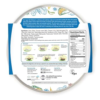Food Earth Ready to Eat Indian Meal Bombay Lentil Curry with Turmeric Rice Organic, Vegan, Gluten-Free, GMO-Free, Plant-Based Microwavable 10.58 oz Each Pack of 6