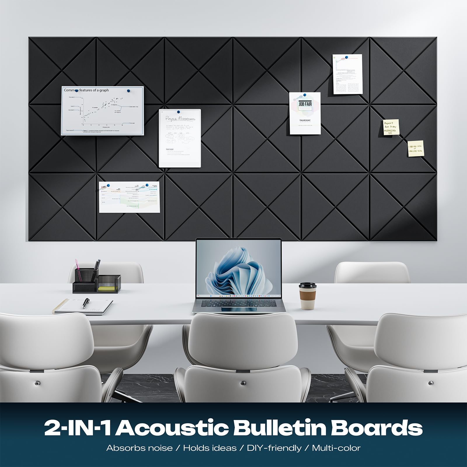 Sonicism Paquete de 22 paneles acústicos forrados en X con autoadhesivos, paneles de espuma a prueba de sonido de 12 x 12 x 0.4 pulgadas, paneles decorativos de pared insonorizados, azulejos