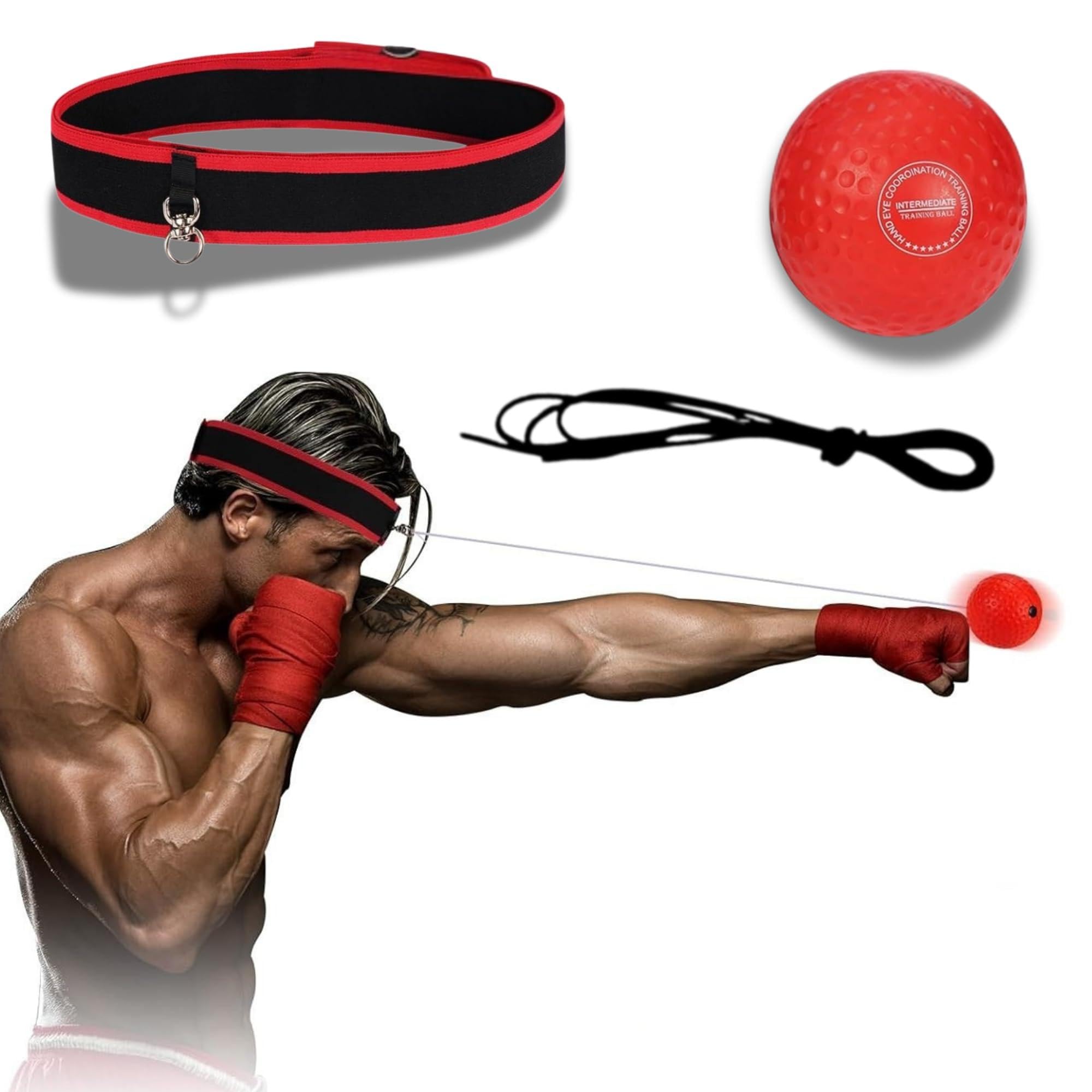 Sporsize Boks Refleks Topu ve Ayarlanabilir Kafa Bandı – Refleks Geliştirme, Koordinasyon, Hız ve Odak Antrenmanı İçin Güvenli Antrenman Topu – Çocuk ve Yetişkin Uyumlu
