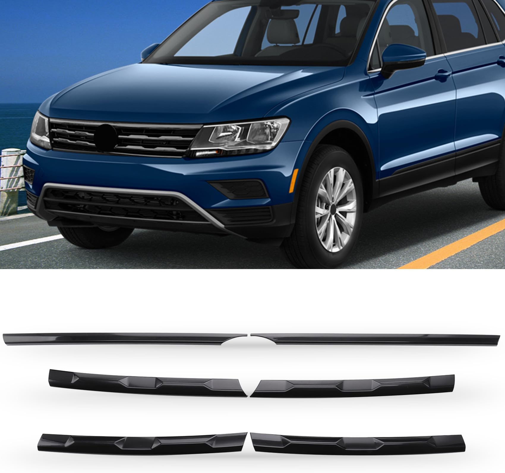 Motorfansclub 6pcs Front Grille Cover Molding Trim Fit For 