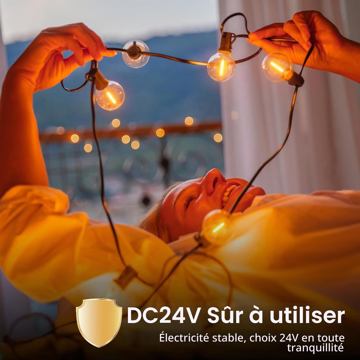 Guirlande Lumineuse Exterieure Dimmables avec Télécommande 30M | Guirlande Guinguette Exterieur, 50+2 Ampoules, IP45 Etanche, 2700K Blanc Chaud pour Patio, Balcon, Camping, Fêtes