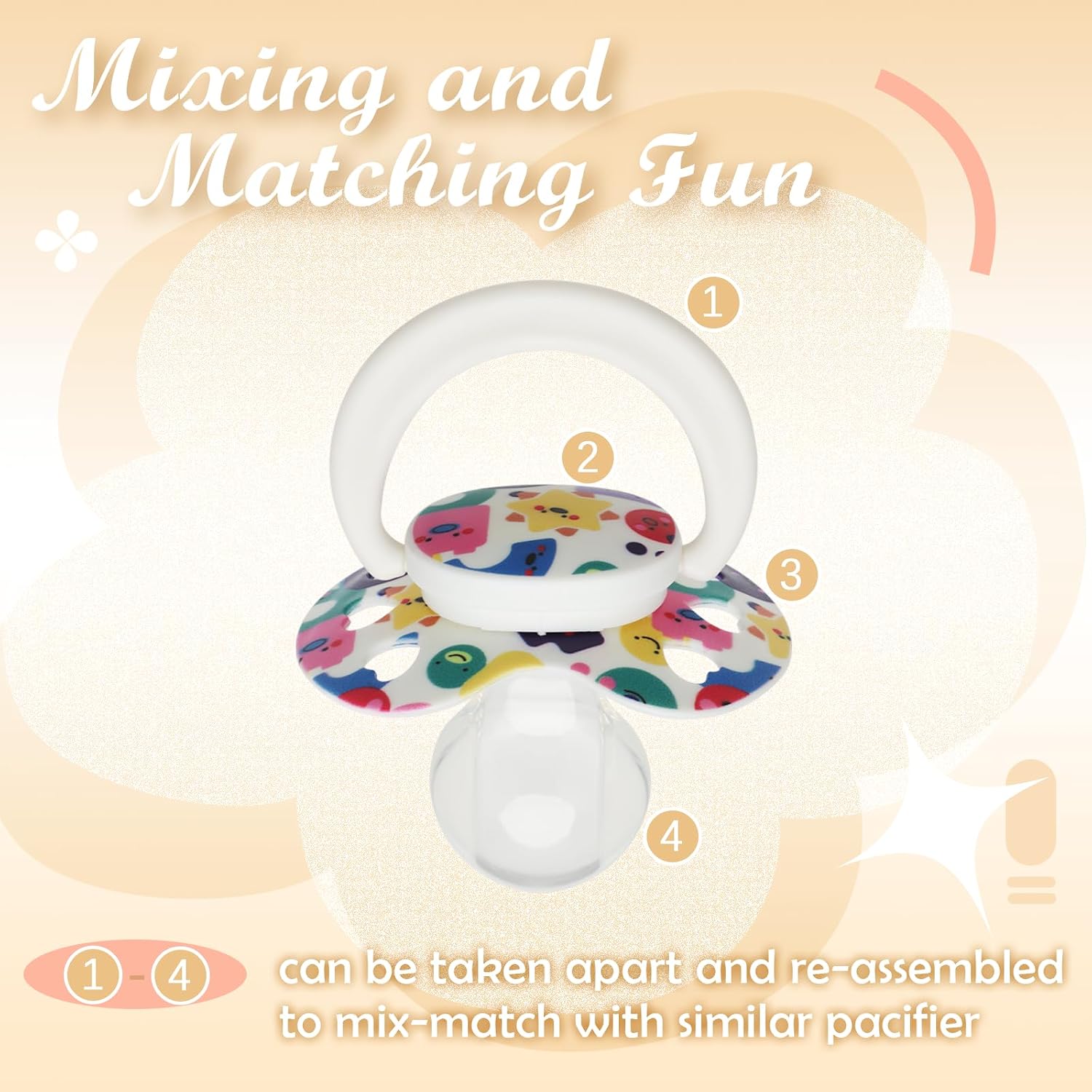 Silicone Adult Pacifier for Anxiety Relief: Large Size Binky with Stress Sensory Sleep Big Comfort - Paci for Autism Special Needs Nipple Teat Jumbo Extra as Gift