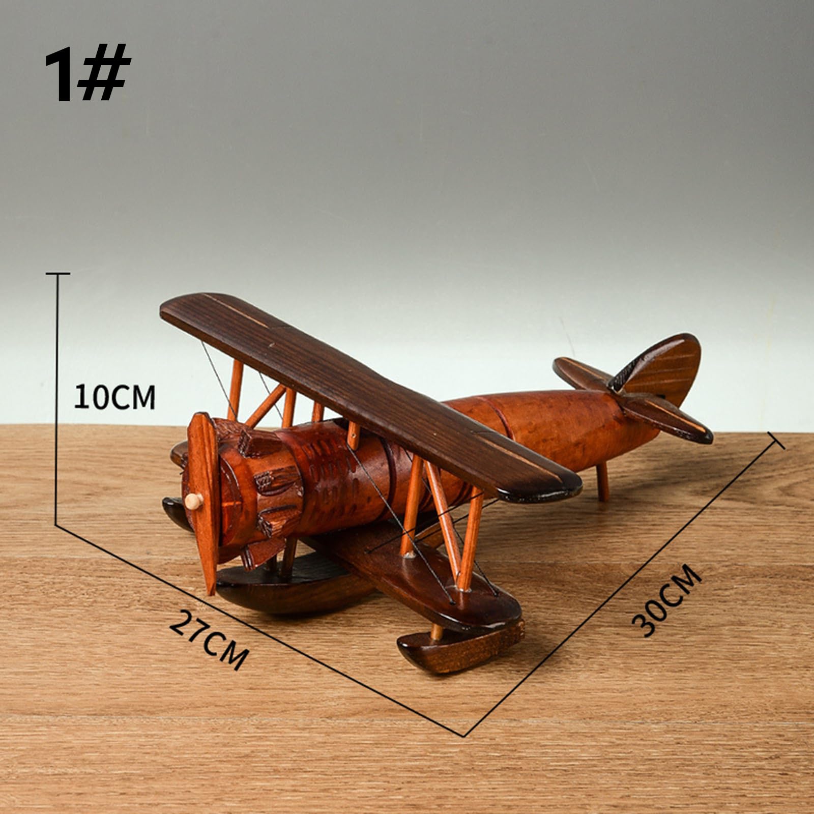Amagogo Vintage-Holzflugzeug Als Deko – Bewegliche Propeller & Räder, Ideal Für Zimmer, Büro Oder Mottoparty