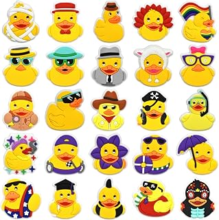 25PCS PVC Little Yellow Duck Shoe Charms with Pins, Animal Themed Shoe Decor Set, Versatile Accessories for Beach Bags & Shoes, Gifts Idea for Birthdays, Christmas, Halloween,Party Favors Shoes