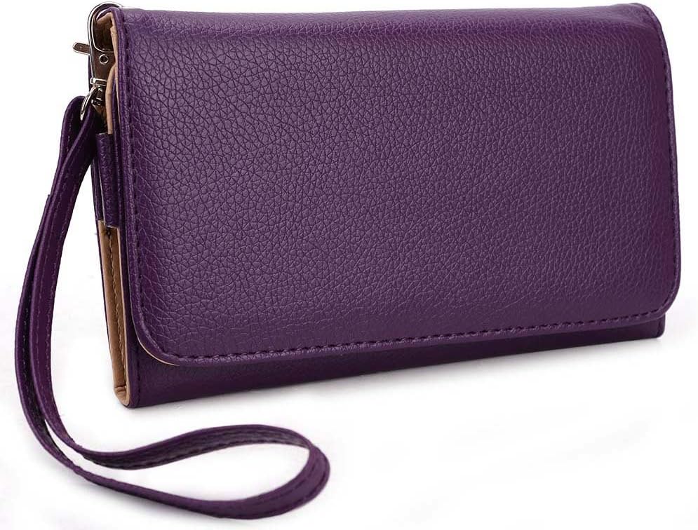 Purple Universal Smarphone Wristlet Wallet for Huawei Ascend Mate Mobile