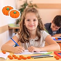 Vista 5 de FOIMAS 30 borradores de calabaza 3D, mini borrador de goma de calabaza para niños, estudiantes, Halloween, otoño, Acción de Gracias, fiesta
