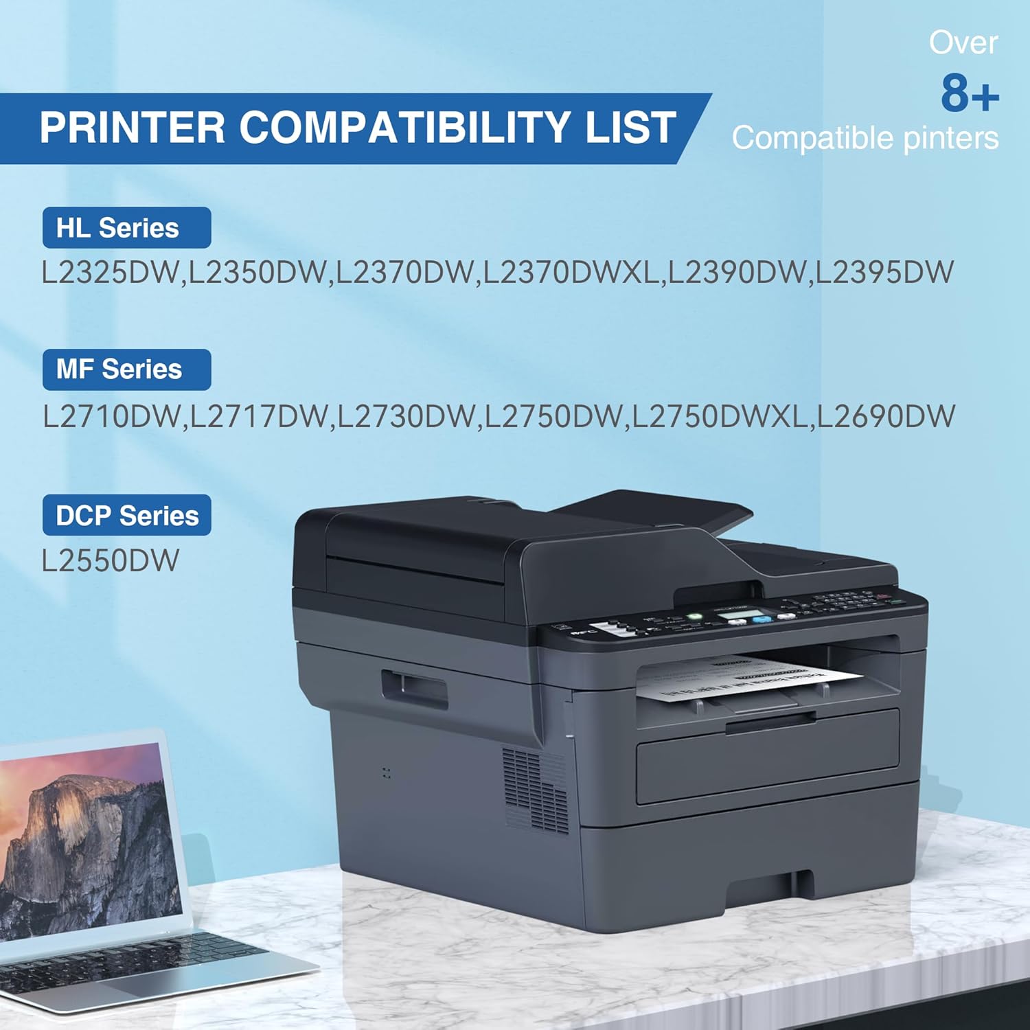 TN760 Toner Cartridge Compatible Replacement for Brother TN760 TN-760 TN730 TN-730 for MFC-L2690DW MFC-L2710DW MFC-L2750DW HL-L2370DW HL-L2395DW DCP-L2550DW HL-L2350DW Printer Toner Cartridges(4 Pack) - Image 2