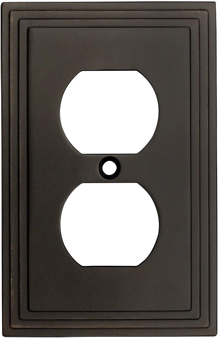 Cosmas 25026-ORB Oil Rubbed Bronze Single Duplex Electrical Outlet Wall Plate/Cover