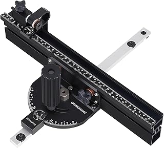 Compact Table Saw Miter Gauge with 360mm Fence and Multifunction Flip Stop and Positive
