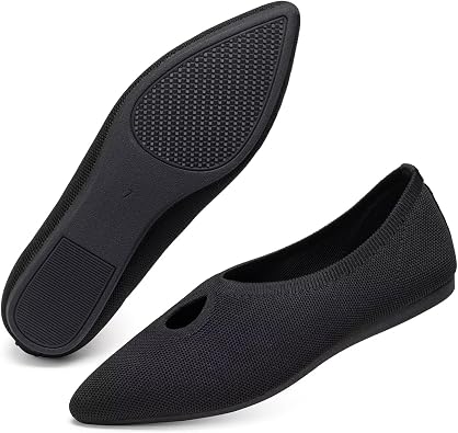 Frank Mully Womens Ballet Flats Teardrop Upper Pointed Toe Lightweight Flats for Women Comfortable Slip on Flats for Work Wedding Office