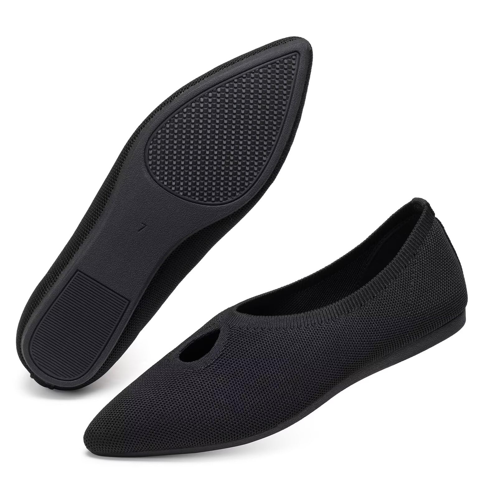 Frank Mully Women's Ballet Flats Teardrop Upper Pointed Toe Lightweight Flats for Women Comfortable Slip on Flats for Work Wedding Office
