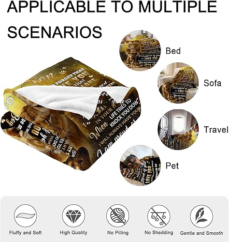 Miniatura 7 de Manta de franela con texto en inglés To My Son, regalos de mamá, manta de franela para cumpleaños de hijo, graduación, 60 x 80 pulgadas