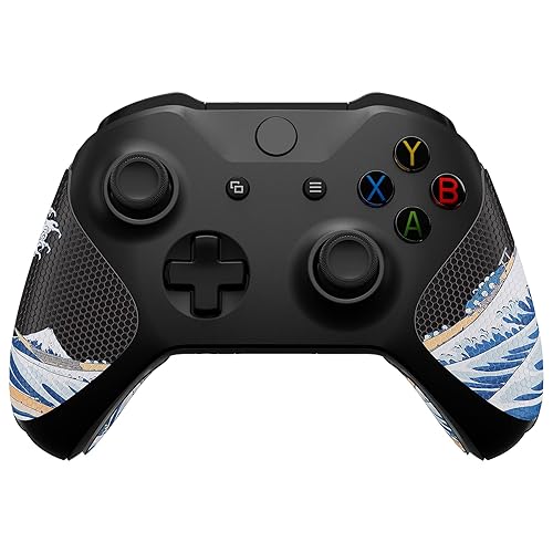 eXtremeRate The Great Wave Off Kanagawa - Agarre de control antideslizante y absorbente de sudor para Xbox One S y X, controlador de Xbox One,