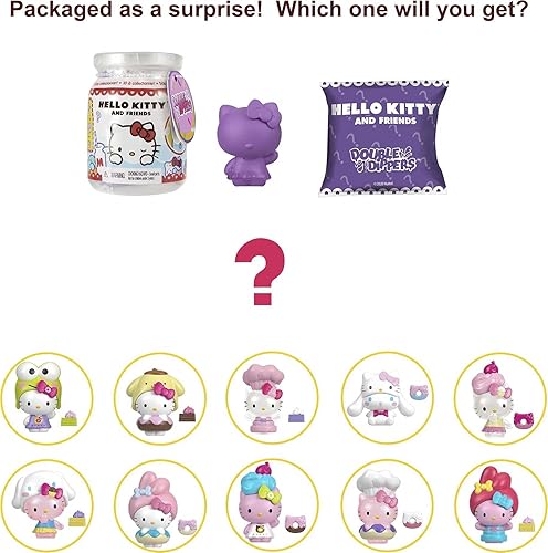 Miniatura 7 de Mattel Sanrio Hello Kitty - Figuras coleccionables de doble inmersión (2 pulgadas) con sombrero y accesorios de postre, paquete sorpresa para