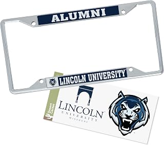 Desert Cactus Lincoln University Missouri Car Accessories Metal License Plate Frame and Sticker for Front or Rear of Car (Sticker Frame Combo - Alumni)