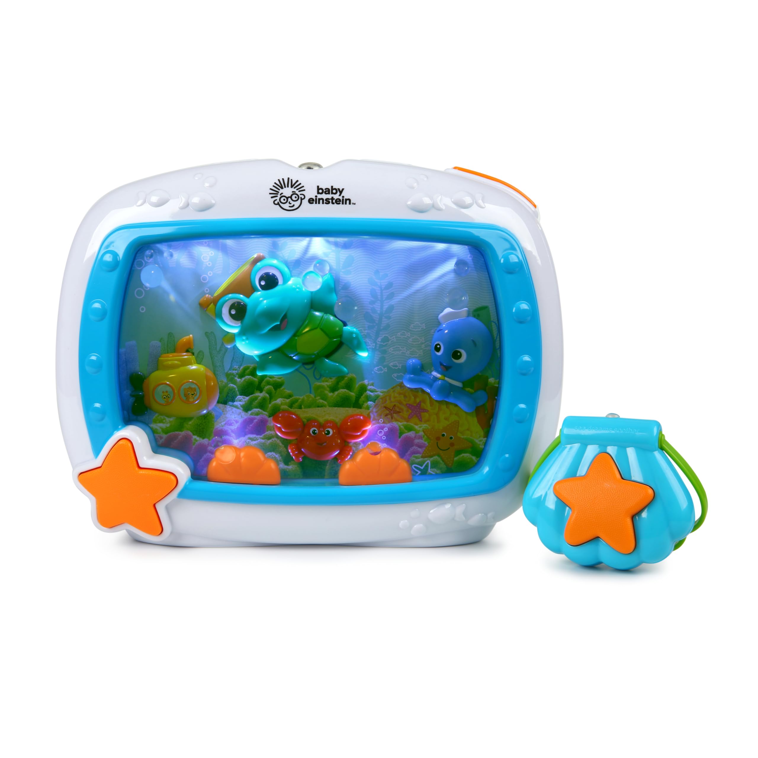 Baby Einstein Sea Dreams Soother, Crib Toy with Remote, Baby Sleep Aid, Calming Lights & Melodies, Newborn and Up