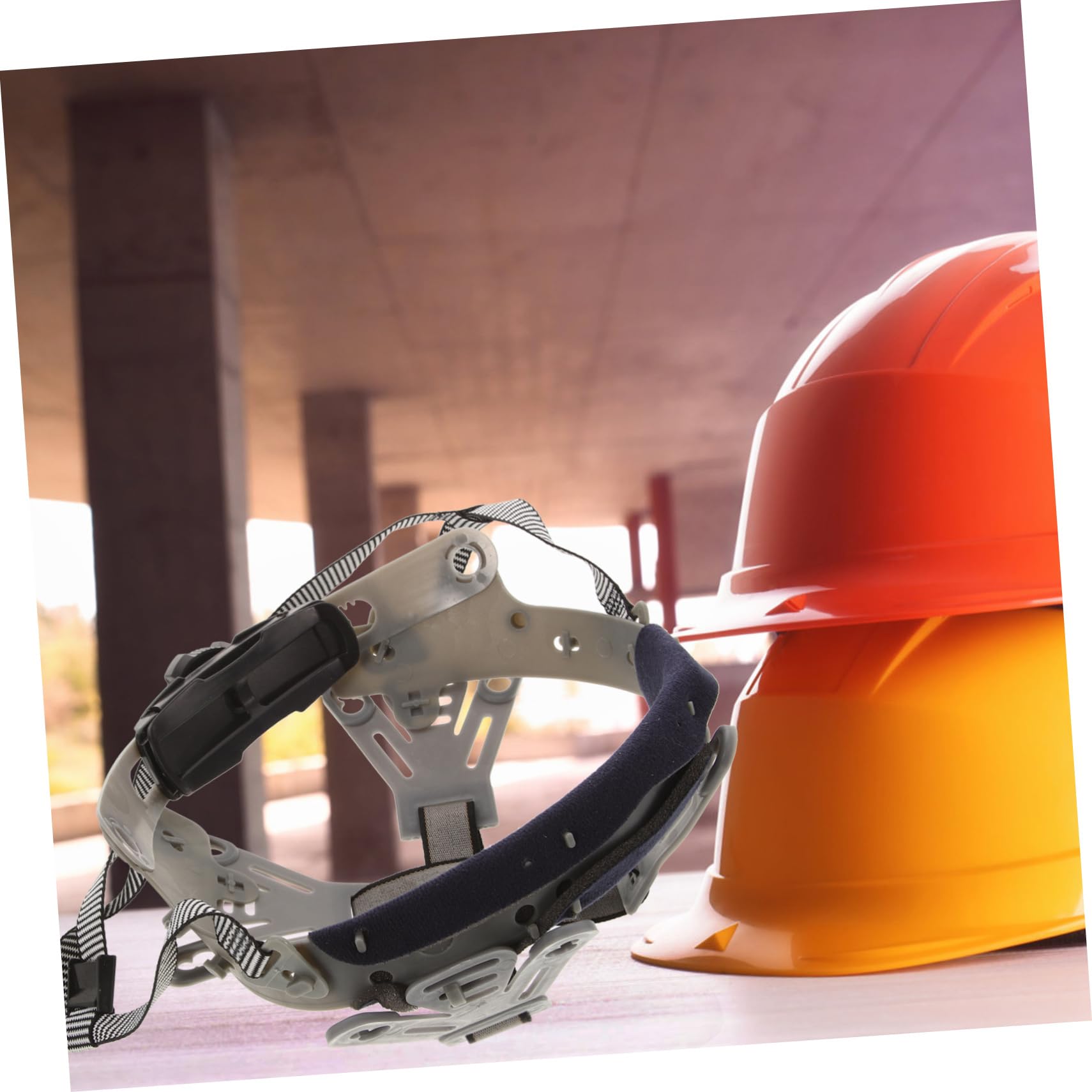 NUOBESTY Fodera Del Casco Sospensione Cappello Di Sicurezza Casco Da Costruzione Fodera Per Elmetto Difficile Elmetto Protettivo Con Cinturino Sottogola Grey Tessuto