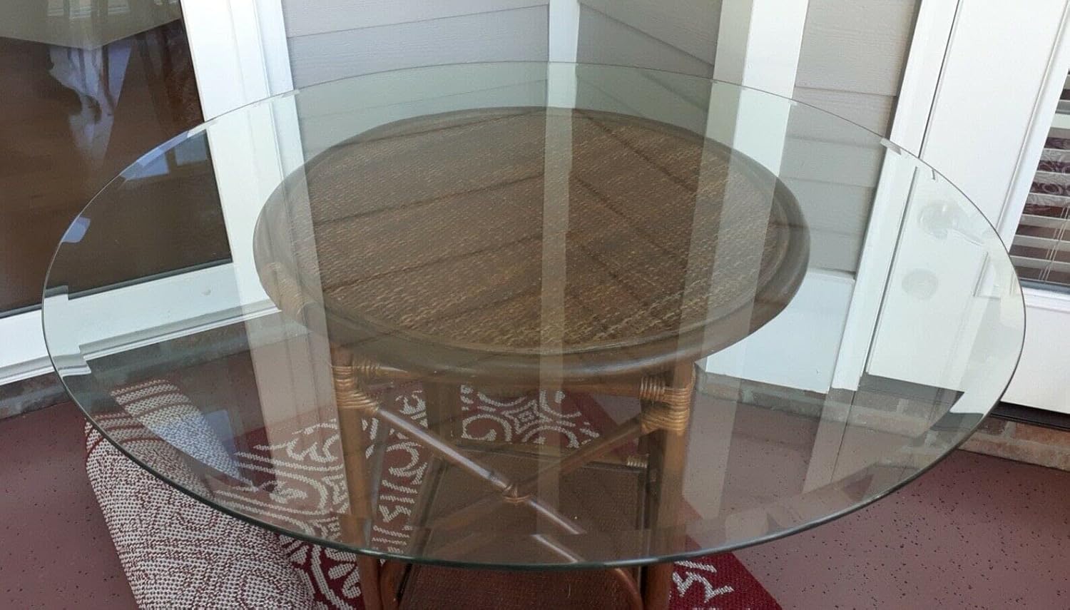 Featured Product 32 Inch Round Glass Table Top 1/2 Thick Tempered Beveled Edge by Fab Glass and Mirror