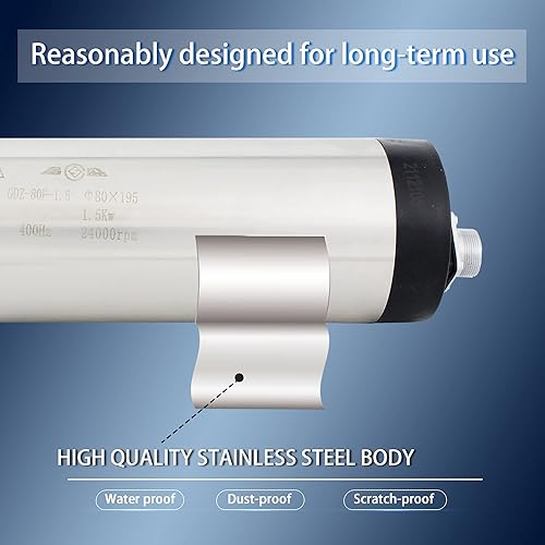 Miniatura 3 de RATTMMOTOR Motor de husillo CNC de 1500 W 3.150 in de diámetro 1.5KW 110V Motor de husillo refrigerado por aire ER16 Collet 15A 400HZ 24000RPM para